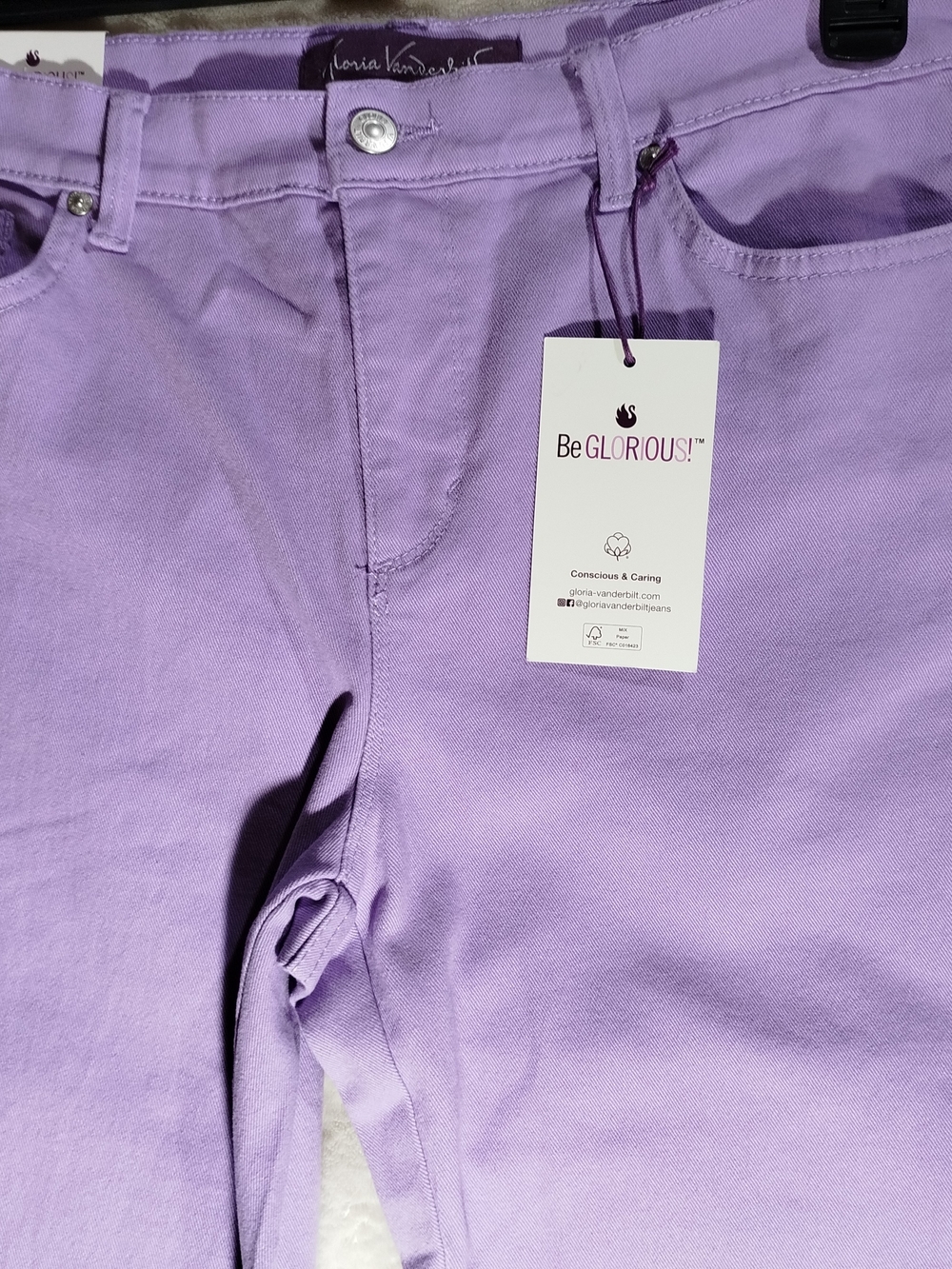 Gloria Vanderbilt Women’s Lavender Straight Leg Pants Size 8S New - Picture 5 of 10